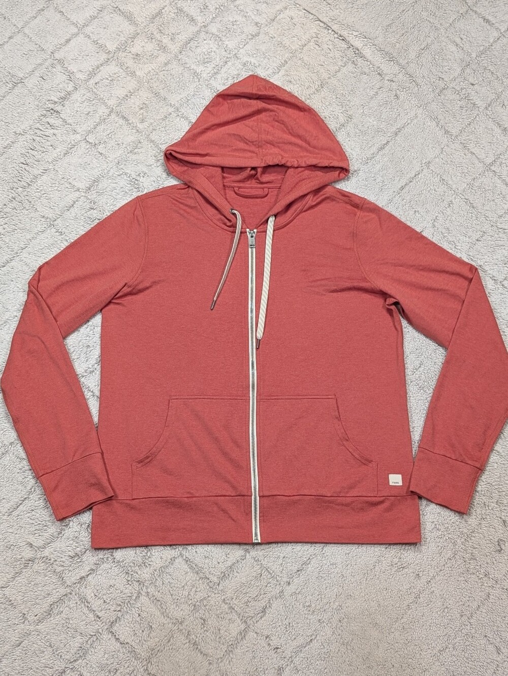 Vuori Jacket Womens M Orange Lychee Heather Halo Performance Hoodie Full Zip